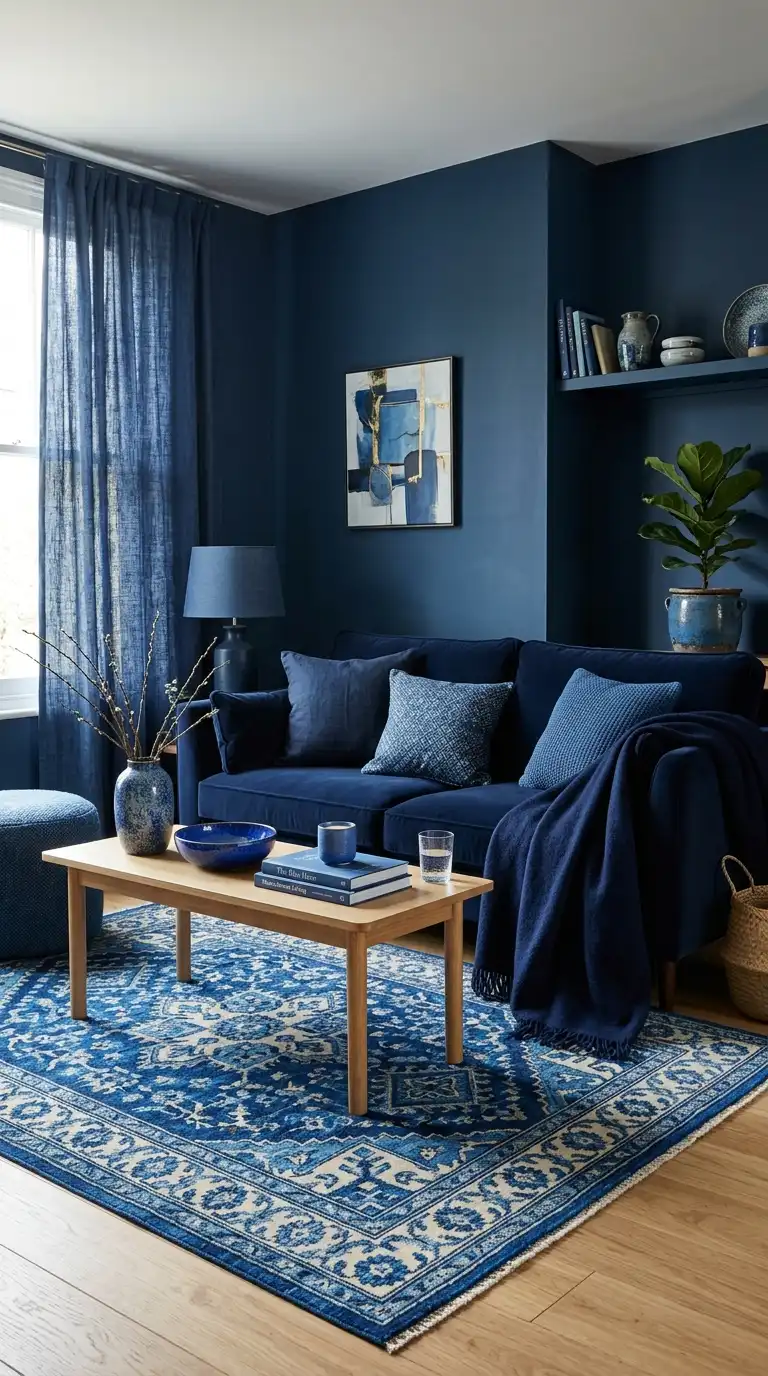 12 Dark Blue Living Room Ideas