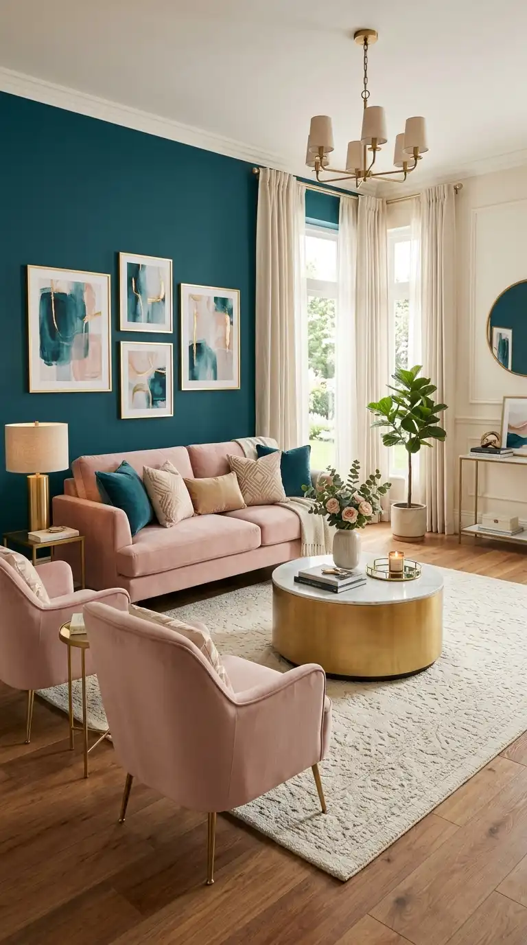 12 Blue Accent Wall Living Room Ideas