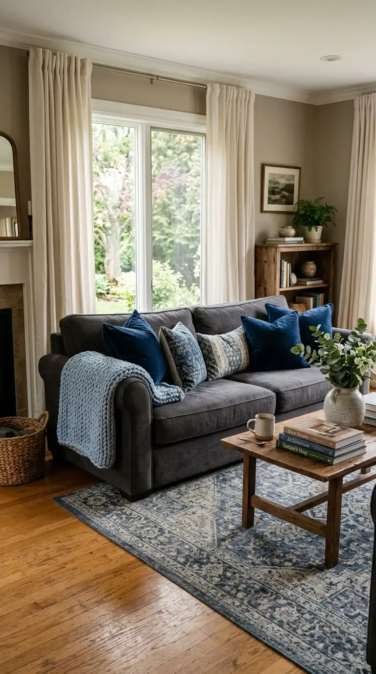 12 Blue and Gray Living Room Ideas