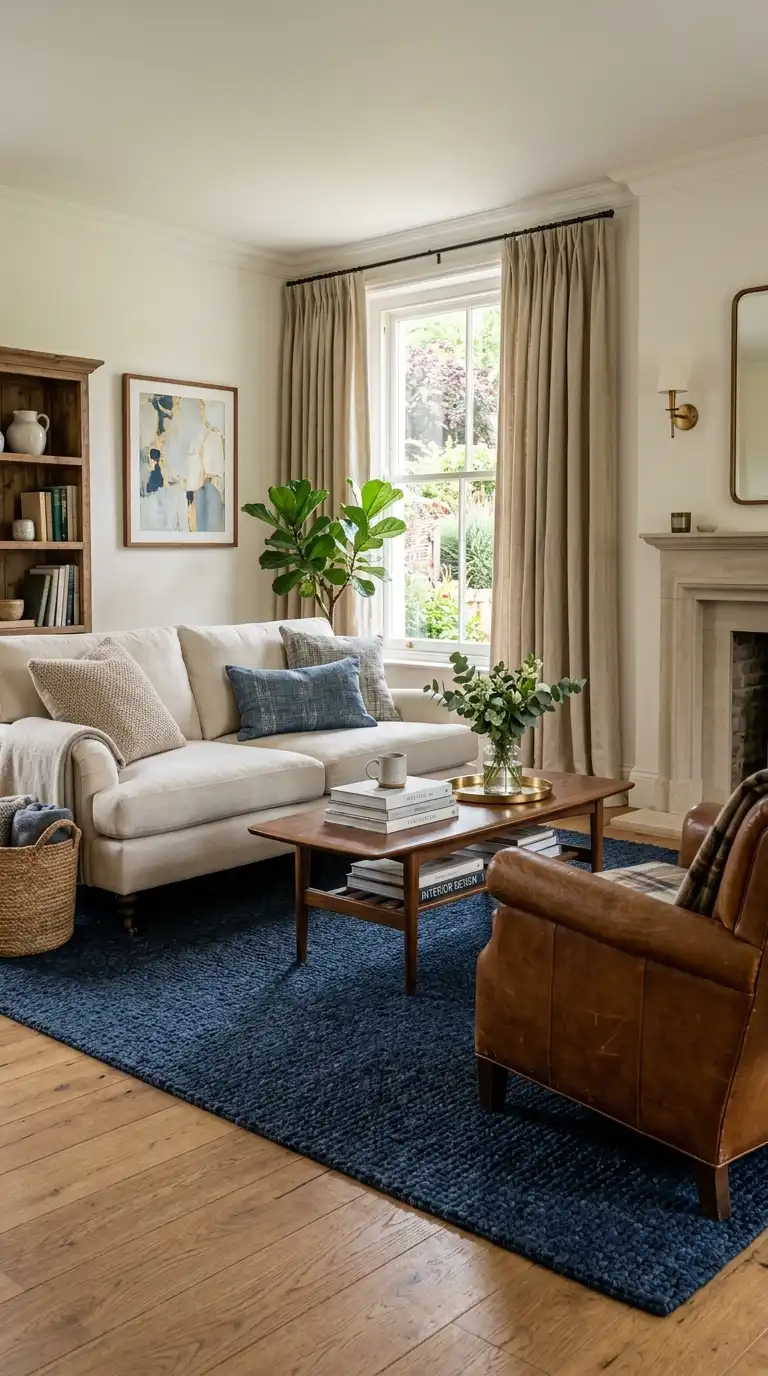 14 Blue Rug Living Room Ideas