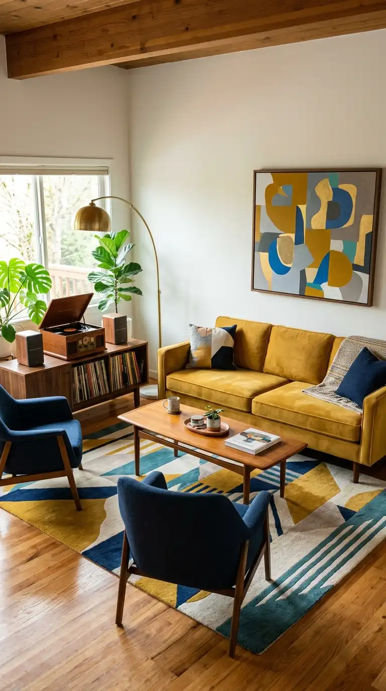12 Blue and Mustard Living Room Ideas