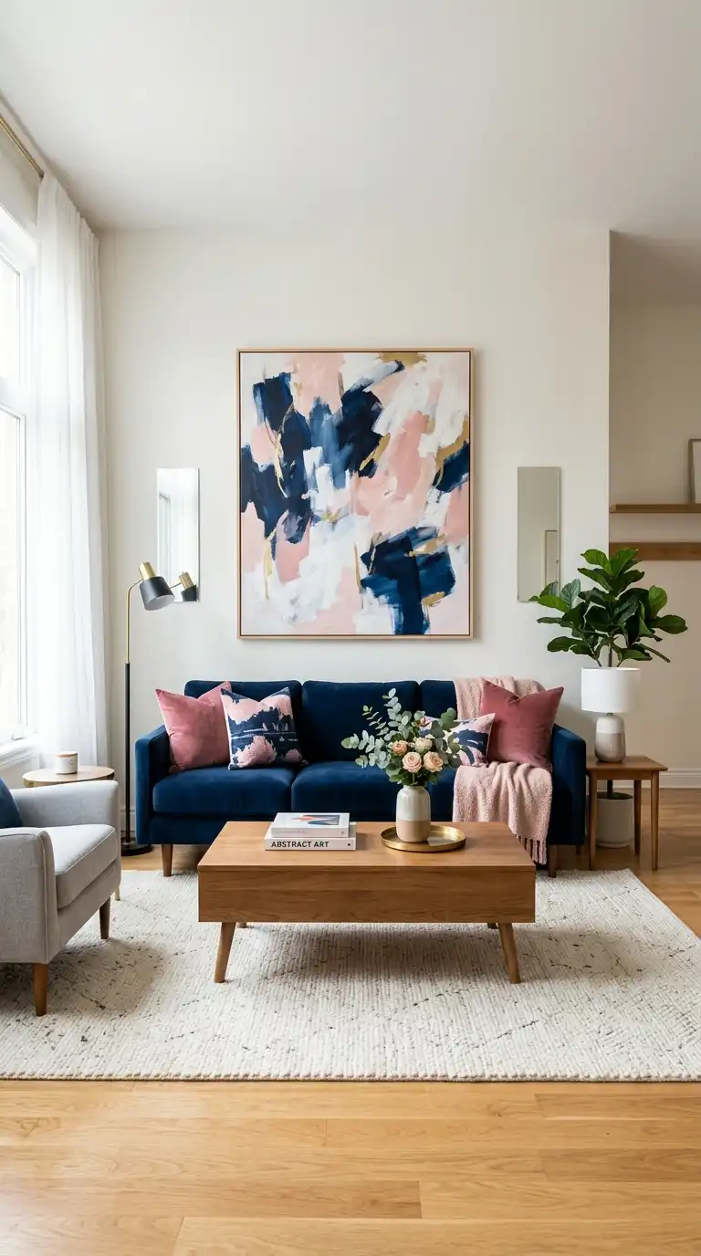 12 Blue and Pink Living Room Ideas