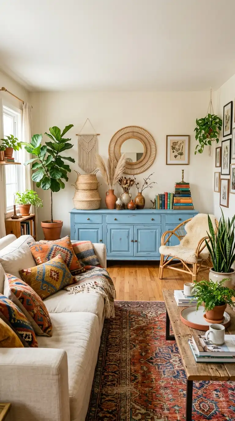 12 Blue Boho Living Room Ideas