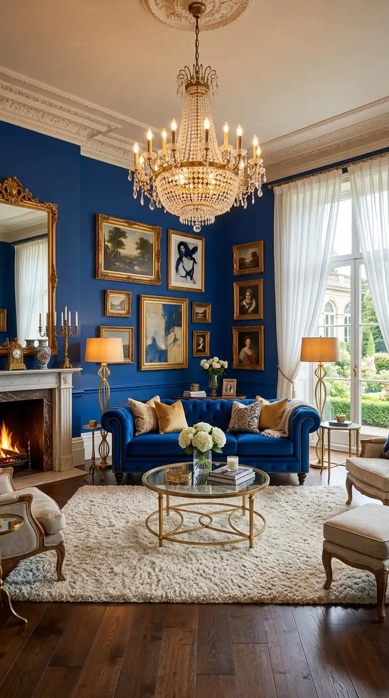 12 Royal Blue and Gold Living Room Ideas: Opulence Meets Timeless Elegance