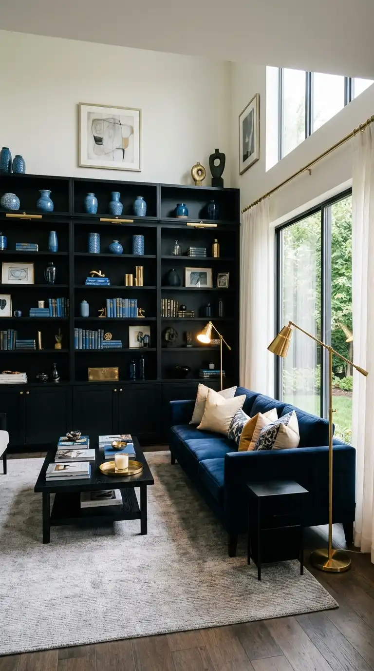 12 Black and Blue Living Room Decor Ideas