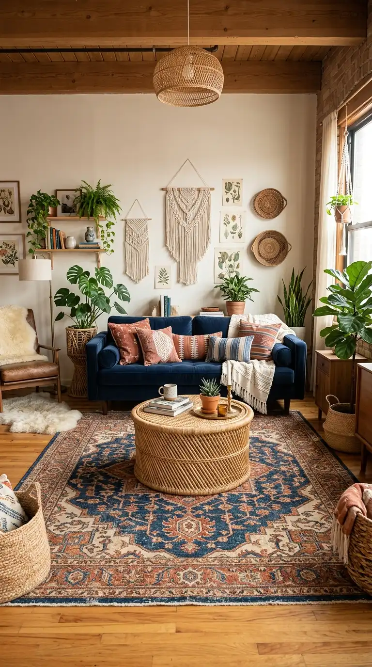 12 Blue and Rust Living Room Decor Ideas